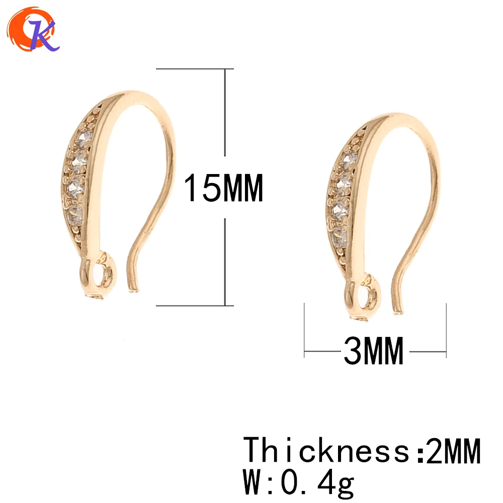 Cordial Design 100Pcs 3*15MM Jewelry Accessories/DIY Making/Earring Findings/Hand Made/Rhinestone CZ Earrings Hooks | Украшения и
