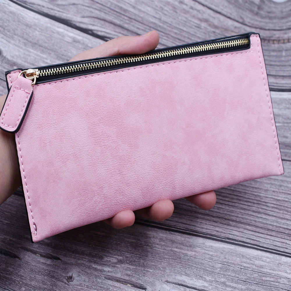 Длинный кошелек женские кошельки простые на молнии черный белый серый красный