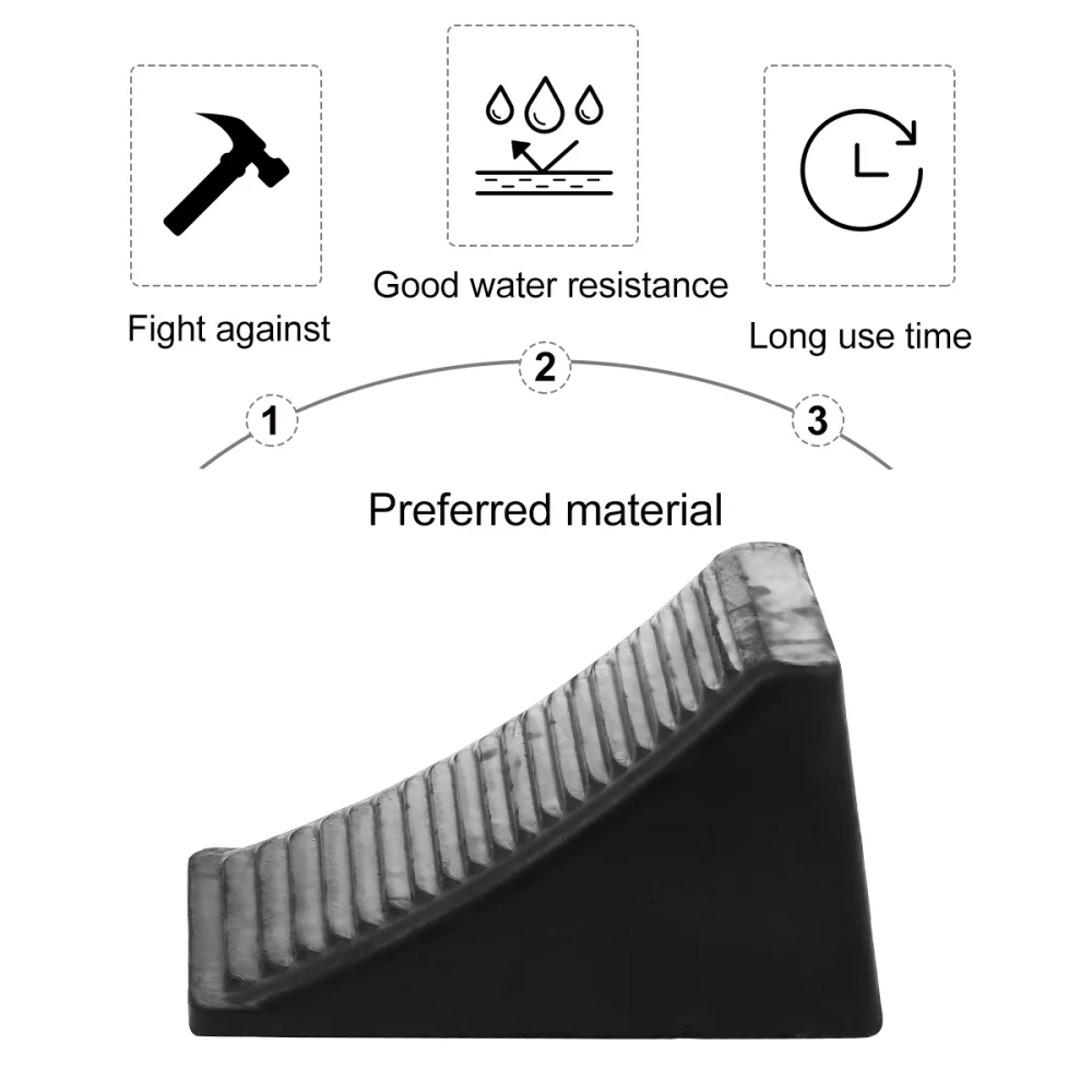 

Rubber Wheel Chock Heavy Duty Block Kerb Ramp for Vehicles Caravan Trailer