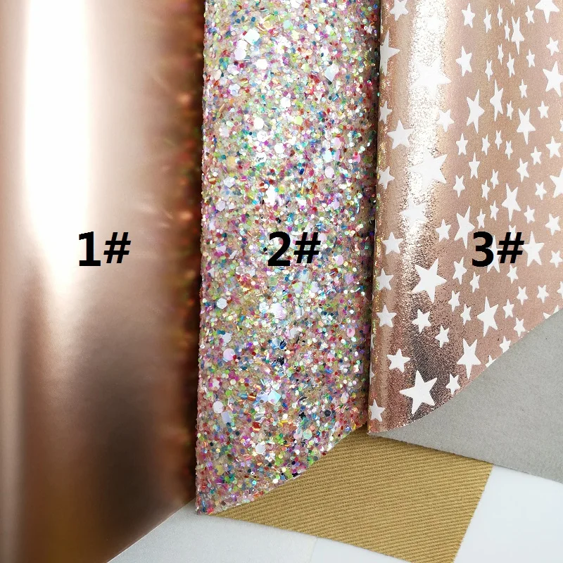 Блестки разных цветов Fabirc искусственная кожа ткань звезды листы для банта А4 21x29
