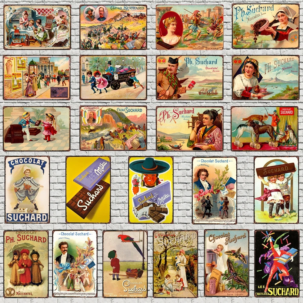 

Vintage Chocolate Poster Candy Metal Sign Old Advertisement Wall Bar Home Art kitchen Shop Retro Decor 30X20CM FB-0037A