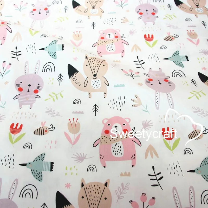 160*50 см мультяшный кролик печатная хлопчатобумажная ткань шитье саржа квилтинг