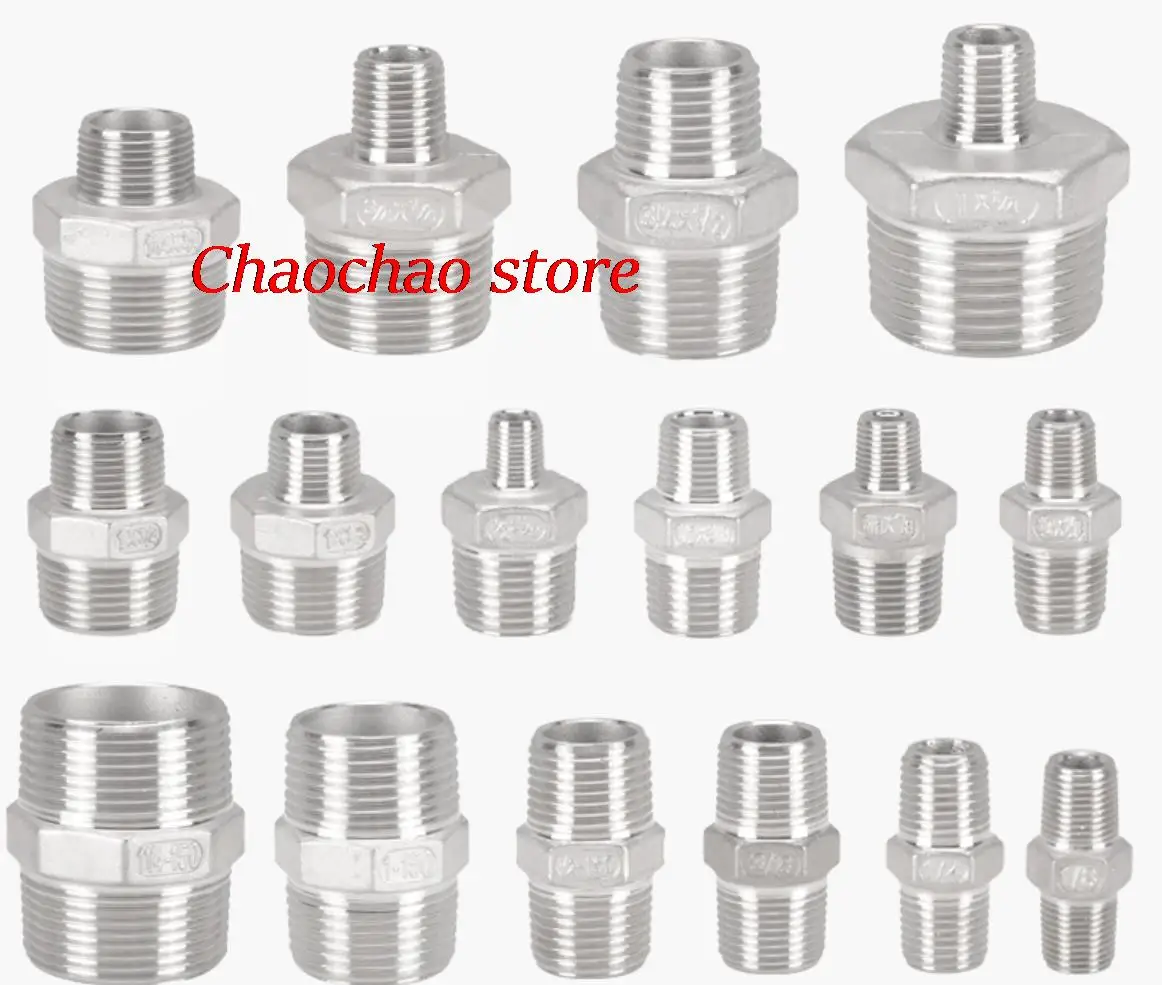 

1PCS 304 fittings Stainless Steel Male Straight Hexagon Joint Nipple Pipe Connection threaded 1/8" -2" connector