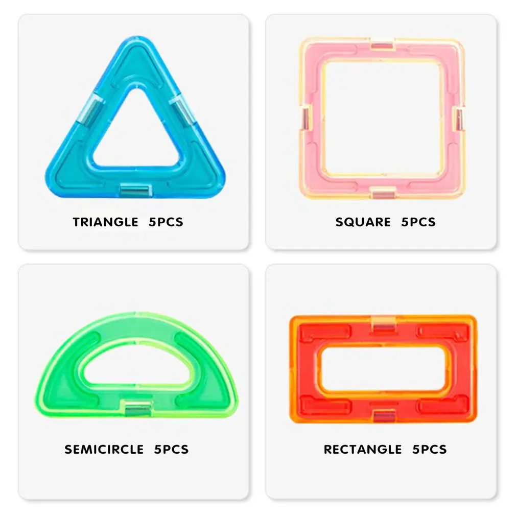 

20PCS Mini Magnetic Designer Construction Set Model & Building Toy Plastic Magnetic Blocks Educational Toys For Kids Gif
