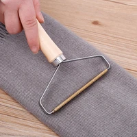 portable wooden pet hair remover brush manual burr roller sofa clothes cleaning brush fluff fabric fluff shaving brush tool