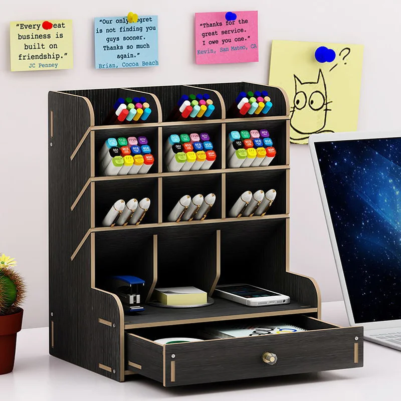 Pen Creative Cute learning multifunctional storage box with Drawer office desktop personality ornaments pen holder organizer JR |