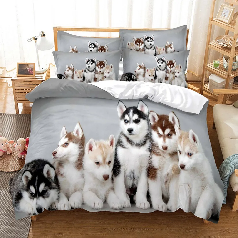 

3D Dogs Bedding Set Queen Bedding Duvet Cover Set Bedding Set Bed Cover Cotton Queen Bedroom Bed Cover Set Bed Set Bedding