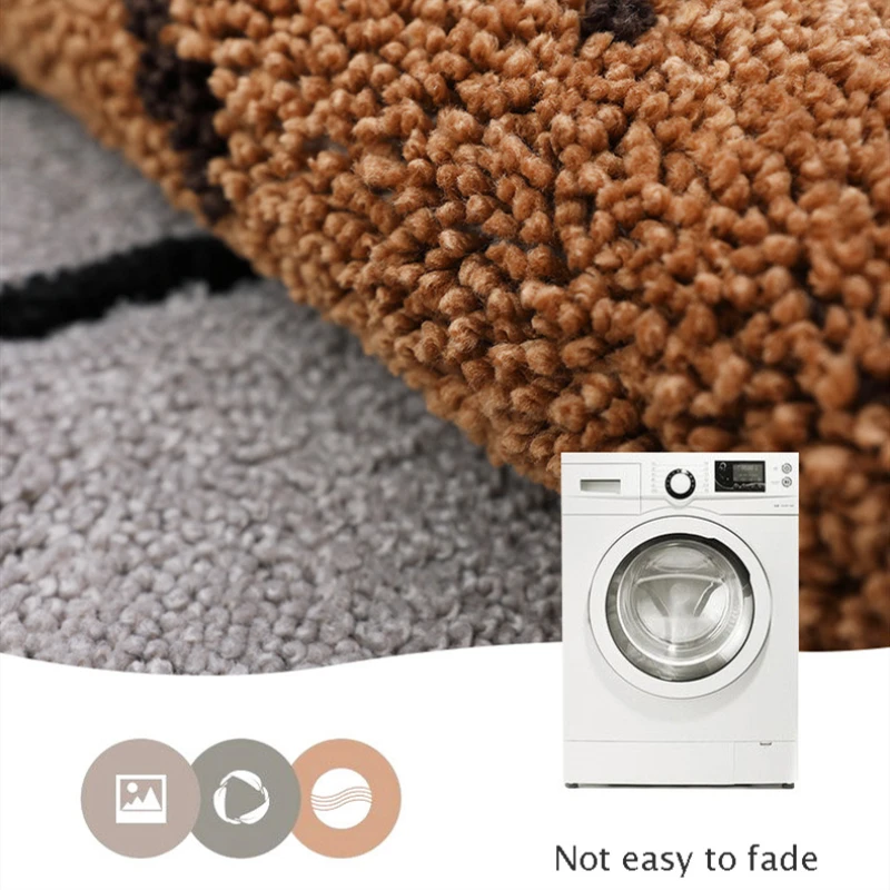 

Cute Bear Nose Bedroom Soft Carpet Dust and Dust Proof Entrance Square Mat Bathroom Machine Wash Water Absorption Anti Slip Mat