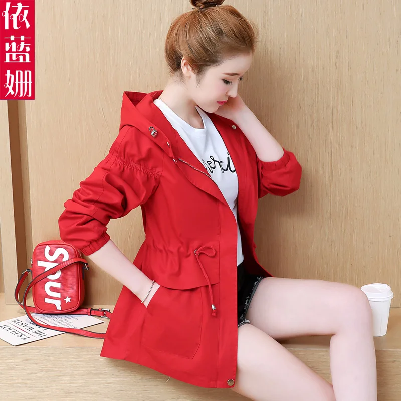 

Spring and Autumn coat female chic new small windbreaker 100 short Korean version 2019 students dress tide in autumn