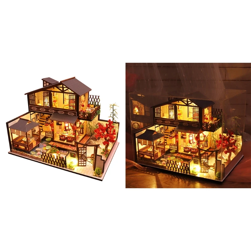 

1:25 Dollhouse Miniature with Furniture, DIY Wooden Dollhouse KitForest Habita P31B