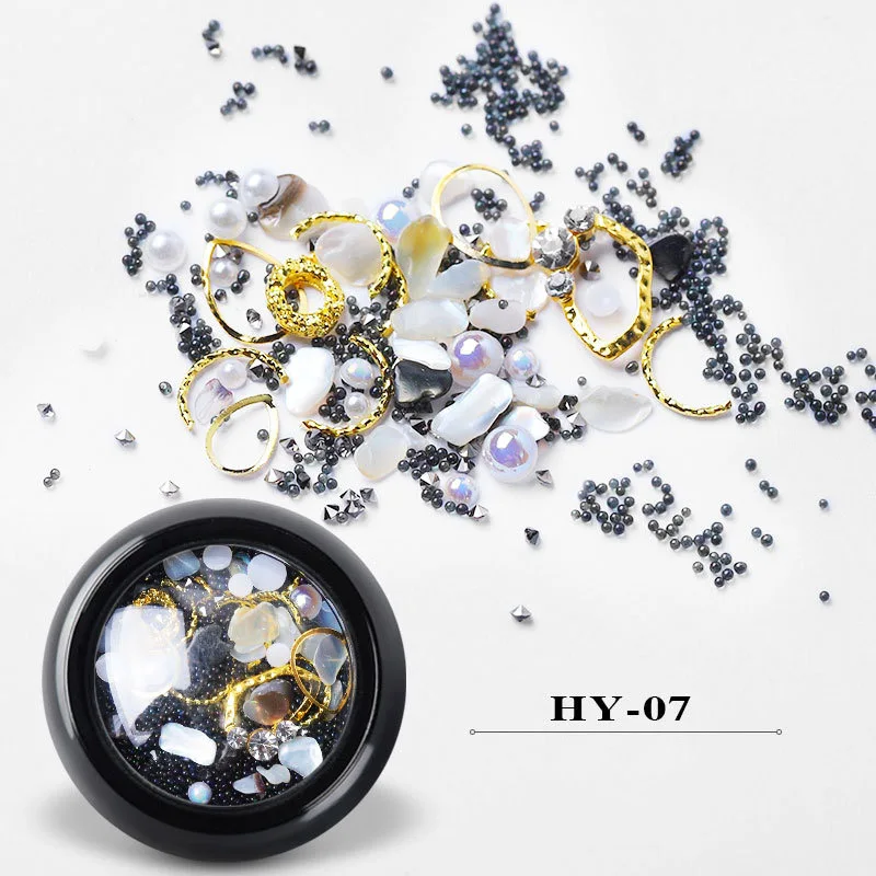 HY-07 YALIAO, 1 коробка, смешанный цвет, декоративный камень для ногтей, украшения для ногтей, цветные, для маникюра, дрель, смешанные, сделай сам, драгоценные камни, стразы, ювелирные изделия для ногтей - Цвет: HY-07