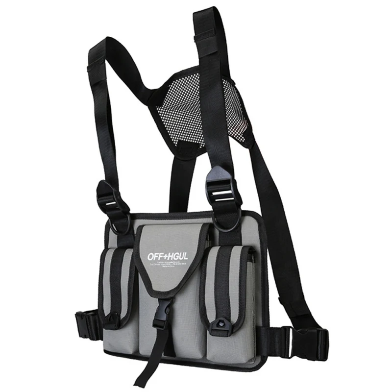 Модная нагрудная сумка со светоотражающим жилетом в стиле хип-хоп уличная