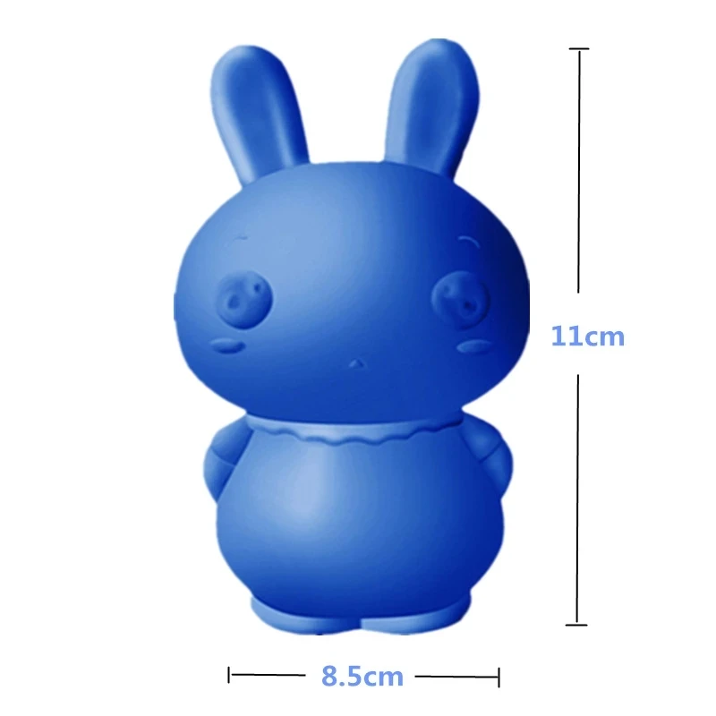 Автоматический уборщик унитаза с милым голубым Кроликом уборка синих пузырьков