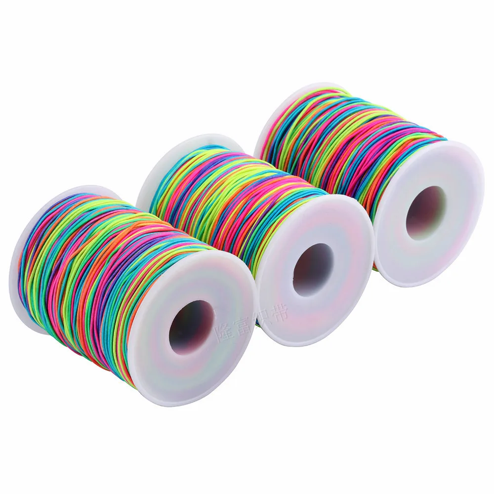 

New 1.0/1.2/1.5mm Thickness Colorful Elastic Band Round Elastic Rope Stretch Line For DIY Clothes Garment Sewing Accessories