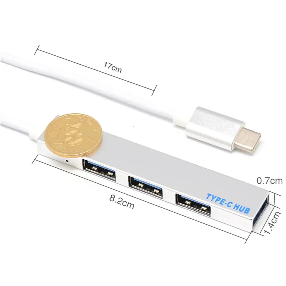 Новый usb хаб 4 в 1 3 0 type C USB адаптер Ультратонкий Мини Портативный портовый для ПК Pro