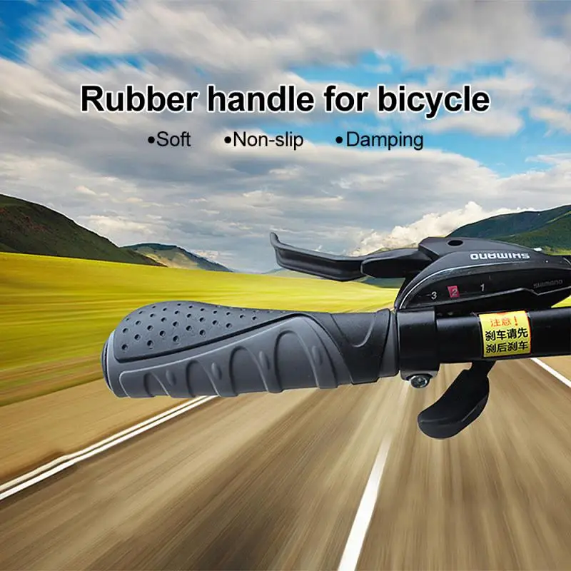 

1 Pair Soft Handle Bar Grip Bicycle Handlebar Rubber Handle Set Mountain Bike Handle TPR Non Slip Lever Protective Grip