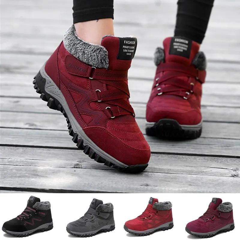 

Женские зимние кроссовки, Легкая удобная мягкая Повседневная прогулочная обувь, бархатные теплые спортивные ботинки, Нескользящие износос...