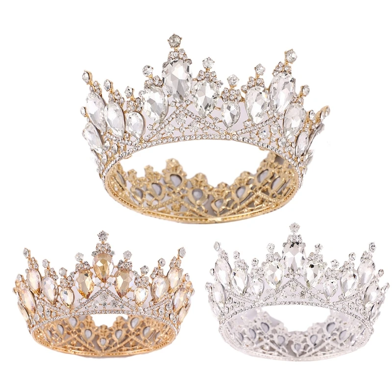 

Baroque Vintage Faux Crystal Tiara Crown Wedding Bridal Headpiece Royal Queen Princess Party Headband Hair Accessories