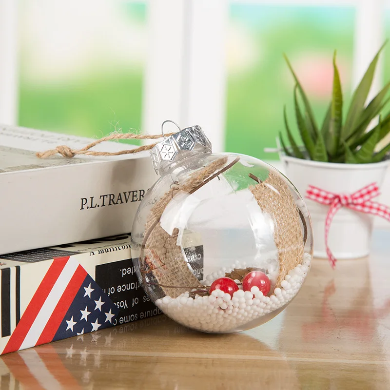 

5pcs Clear Transparent Ball Christmas Tree Ornaments For Xmas Tree Bauble Home Party Christmas Decorations Gift Craft