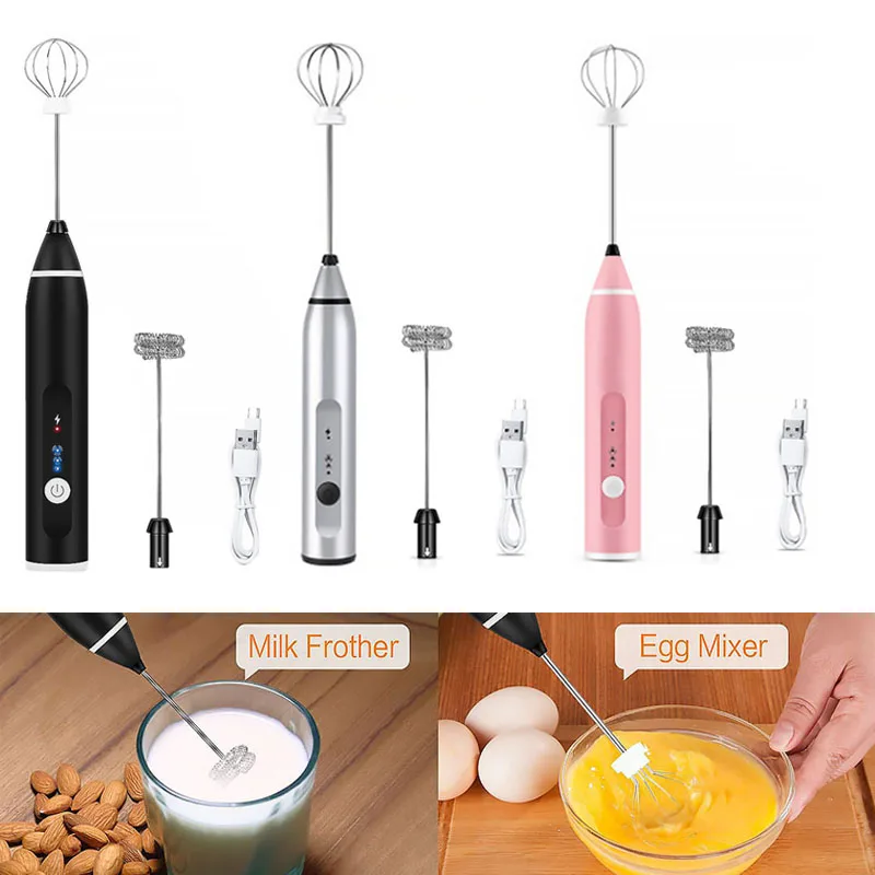 Electric Milk Frother Capuccilo Coffee Mixer Handheld Foamer Egg Beater 3-Speed Portable Adjustable Blender Kitchen Whisk Tool | Бытовая