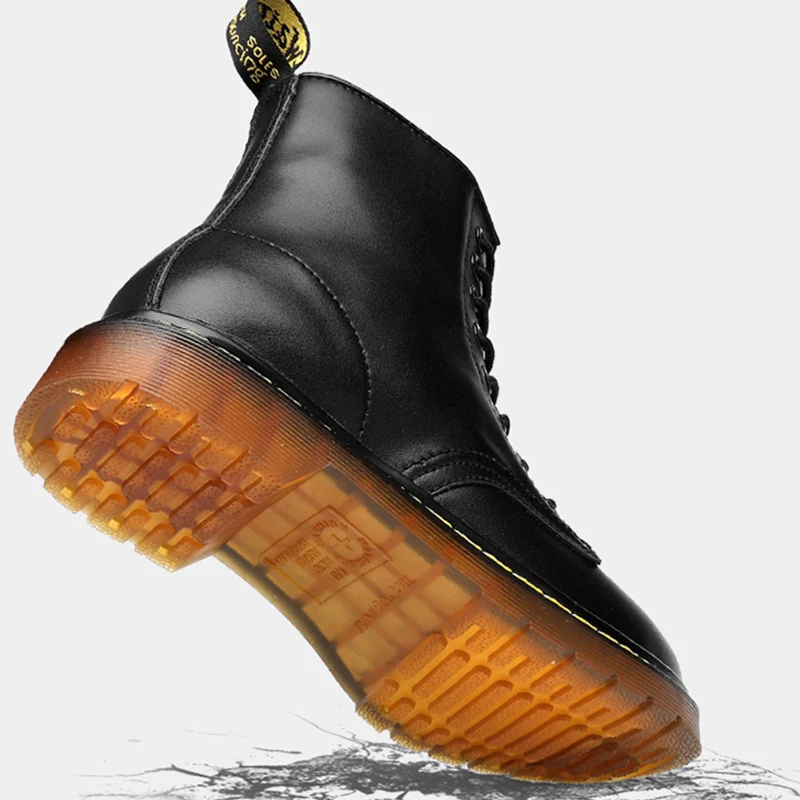 Мужские и женские ботинки классические с высоким берцем кожаные для пары круглым