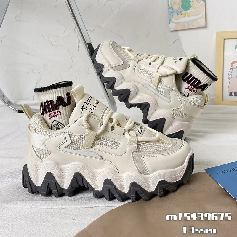 

Chunky Sneakers Women 2021 Fashion Thick Wave Sole Ladies Trainers Shoes Casual Platform Sneakers Women Basket