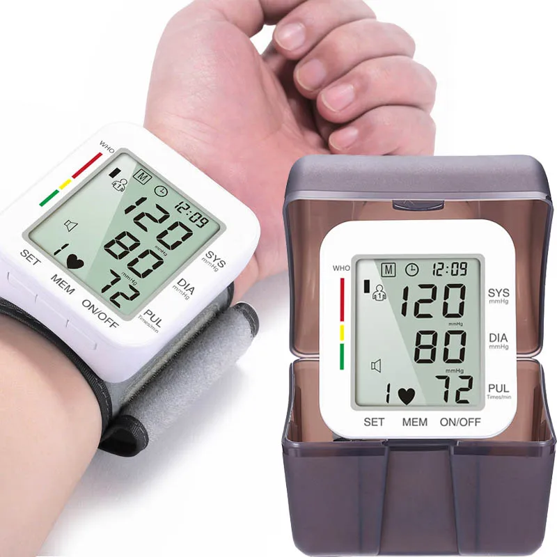 

Wrist BP Blood meter Pulse Rate Heart Beat Rate Device machine Medical Equipment Tonometer BP Sphygmomanometer Pressure Monitor
