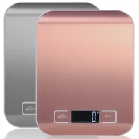 kitchen scale multifunction digital food scale 11 lb 5 kg stainless steel platform with lcd display rose goldsilver