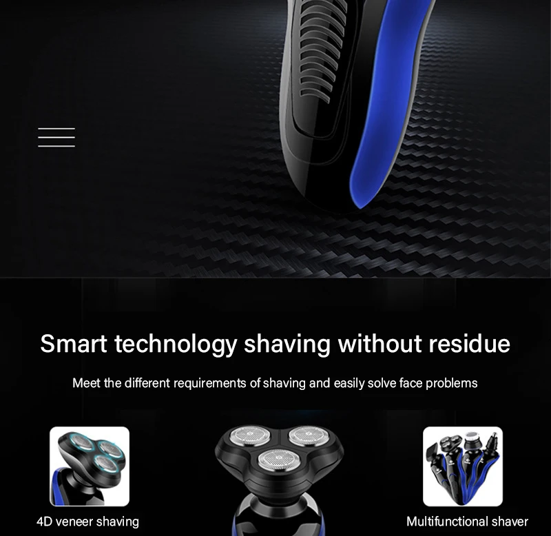 Электробритва Мужская аккумуляторная 4 в 1 с 3 лезвиями | Бытовая техника