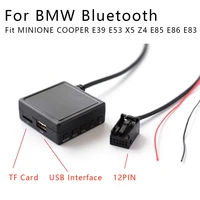 car bluetooth receiver cable adaptor radio stereo for bmw e85 e86 e83 x5 z4 e39 for mini cooper with sd mic usb audio