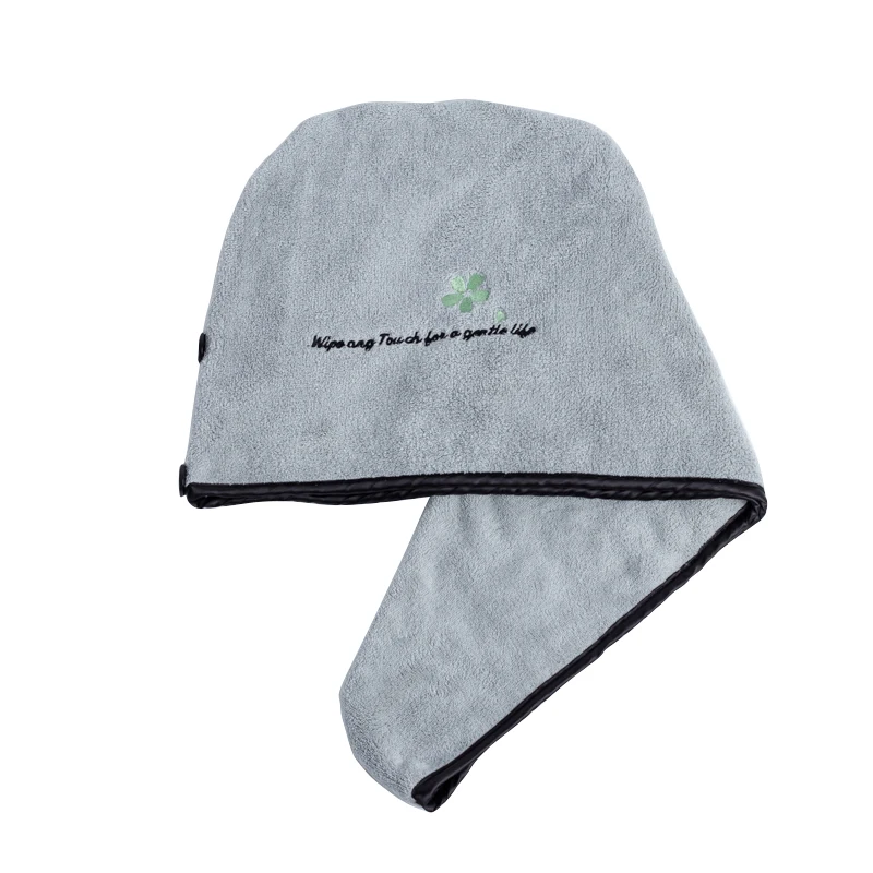 Светло-серый Новое быстросохнущее полотенце-тюрбан из микрофибры для волос, банное полотенце, шапка - Цвет: Светло-серый