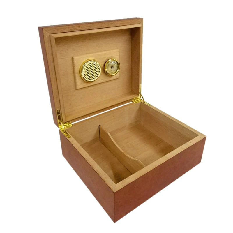 

Cigar Case Humidor Handmade Wood Cigar Box Desktop Humidor with Hygrometer and Humidifier, with Divider Holds