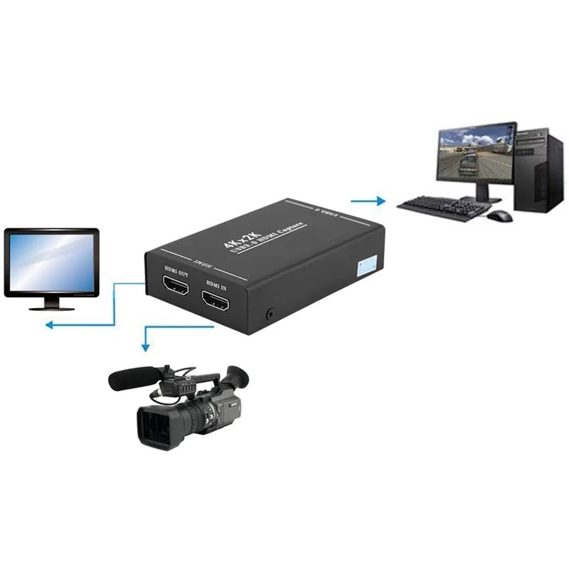 

4K Capture Card,1080P 60Fps Game Recorder Compatible for Mobile Phone/Ps4//Obs Live Stream Broadcast Recorder