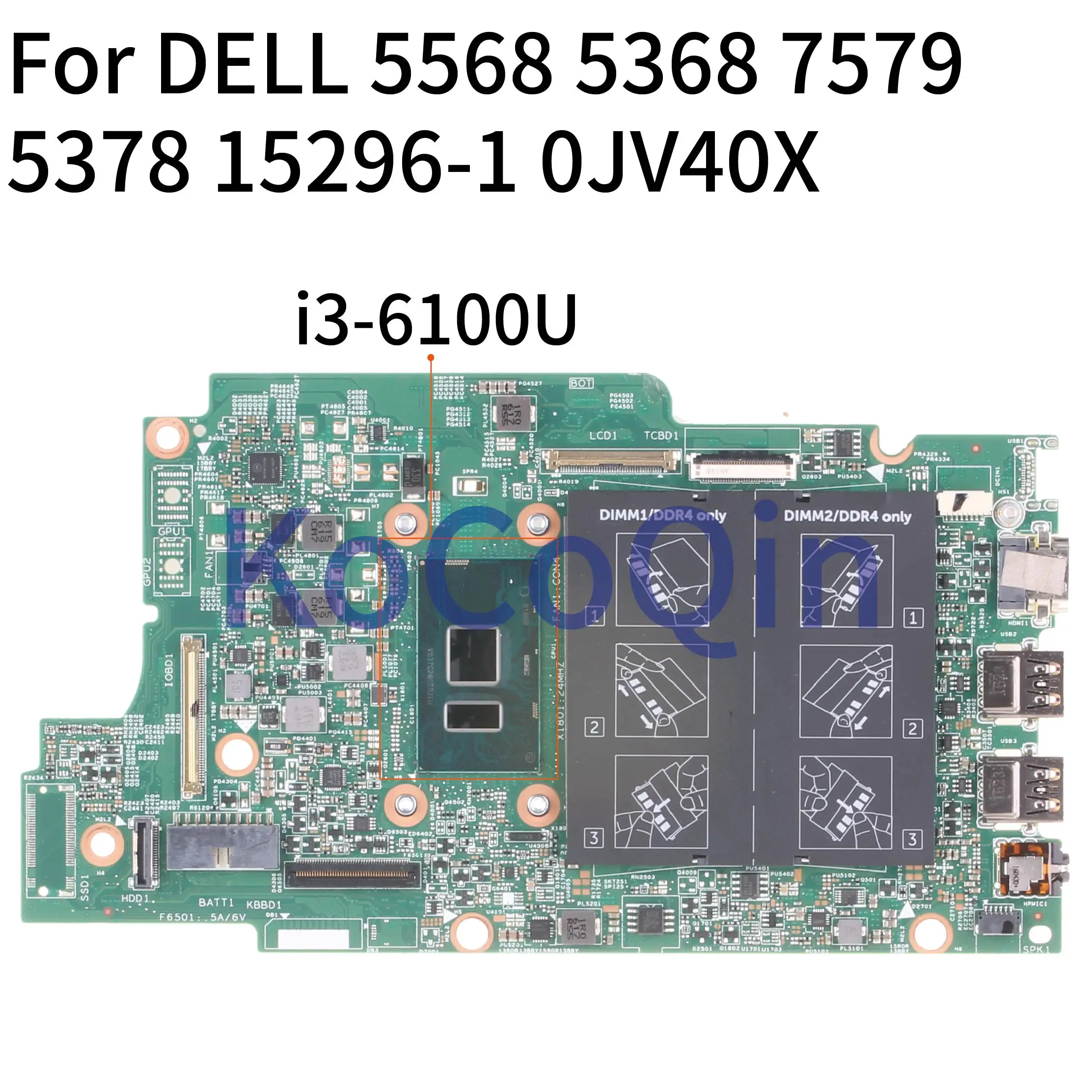 para computador dell 13 5568 5368 7579 5378 7368 Placa-mãe para notebook