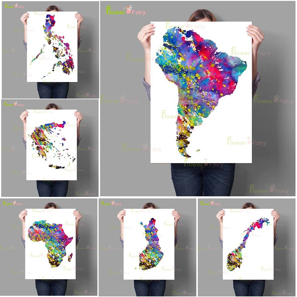 

Карта Южной Америки, плакаты и принты для домашнего декора, скандинавский плакат, настенная Картина на холсте, настенные картины для гостин...