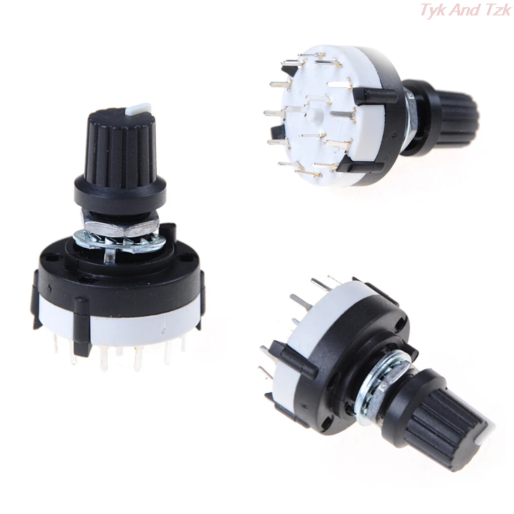 

Single Deck Rotary Switch Band Selector 4 Pole 3 Position with Knob Black