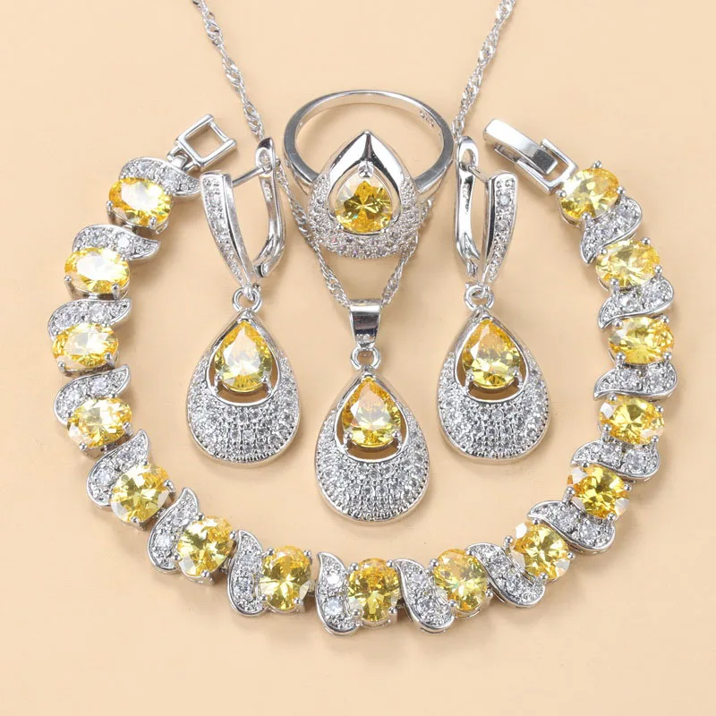 

925 Silver Fine Jewelry Sets For Women Trendy Costume Bracelet And Ring Bridal Set With Free Shipping Clearance Sale