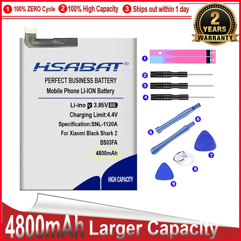 Аккумулятор HSABAT 0 цикл 4800 мА · ч BS03FA BSO3FA для Xiaomi Black Shark 2 Shark2 / Pro
