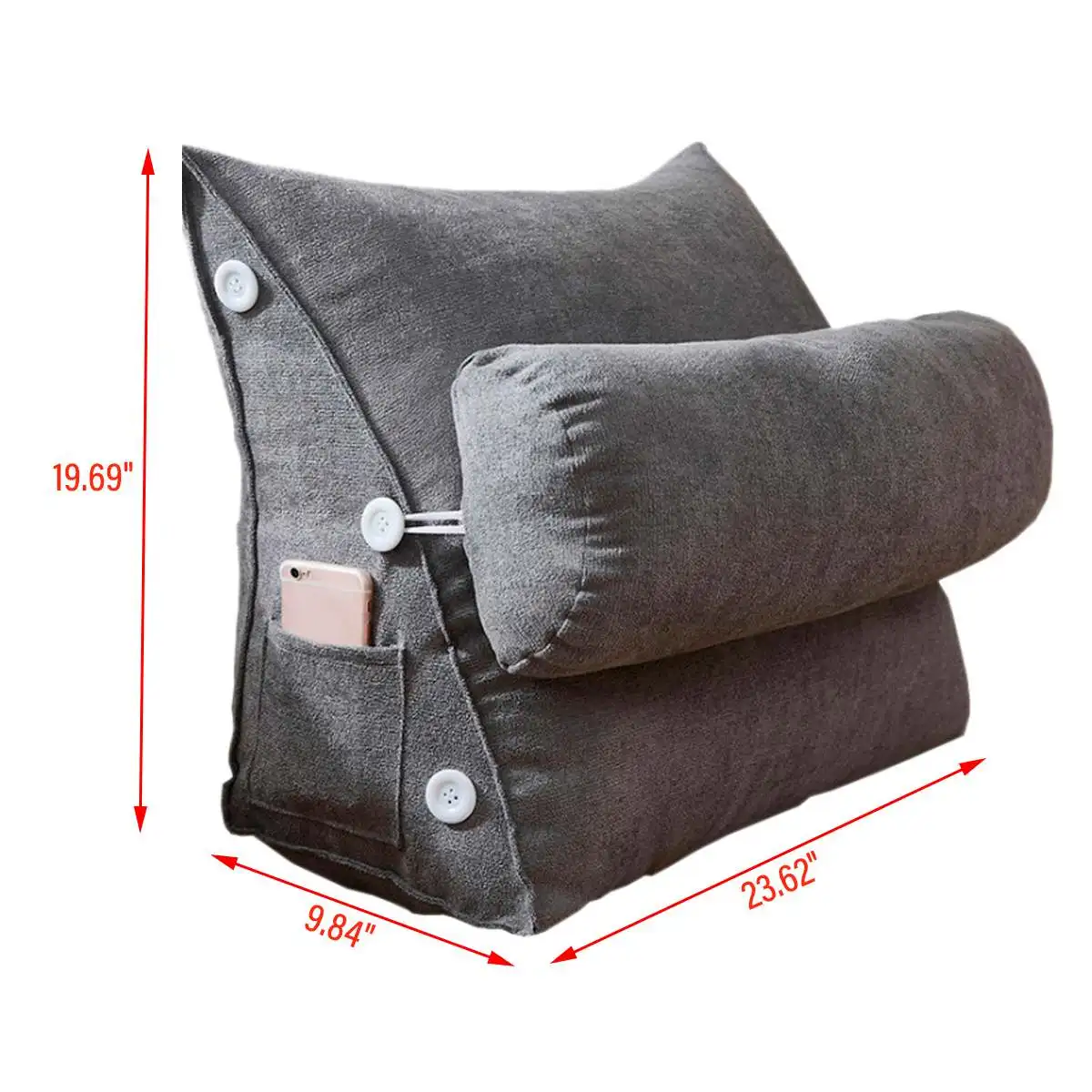 

Lounger Bed Reading Rest Back Pillow Triangle Sofa Cushion Pillow Bed Office Chair living Room Lumbar Pad Fashion Home Decor