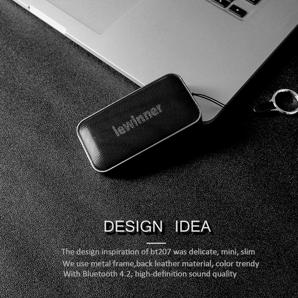 Портативная беспроводная Bluetooth Колонка Lewinne маленькая металлическая портативная