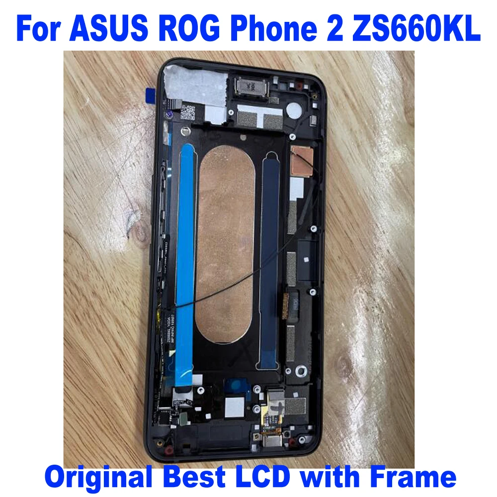 

Original For 6.59" Asus ROG Phone2 Phone II ZS660KL AMOLED LCD Display Screen Touch Panel Digitizer Assembly with Frame Pantalla