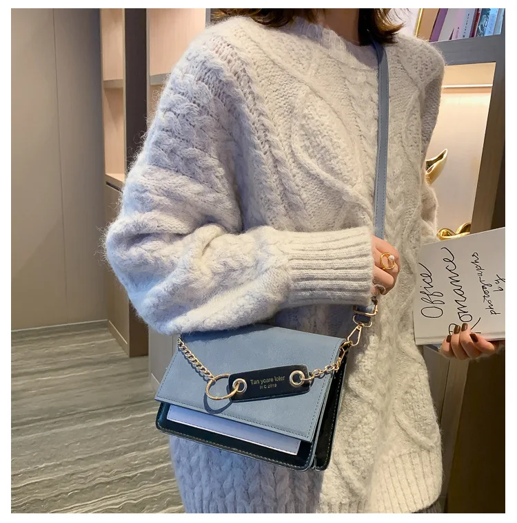 

Crossbody Bags for Women 2019 Frosted Leather Shoulder Bag Female Fashion Flap Handbag Small Square Bag Messenger Bag Tote
