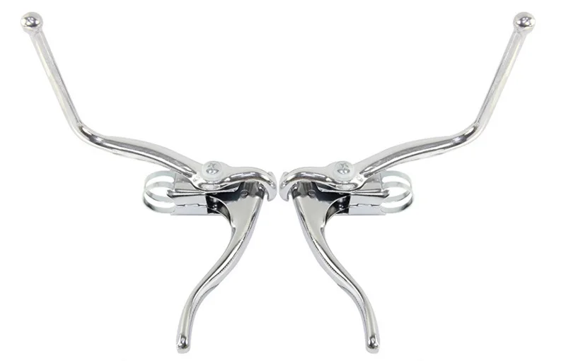 Silver 1Pair Retro Bicycle Double Brake Lever 22.2mm Racing Bike Brake Lever Road Handlebar/Bent Bar Bike Parts Cycling Black/Silver DC165 - Цвет: Silver 1Pair