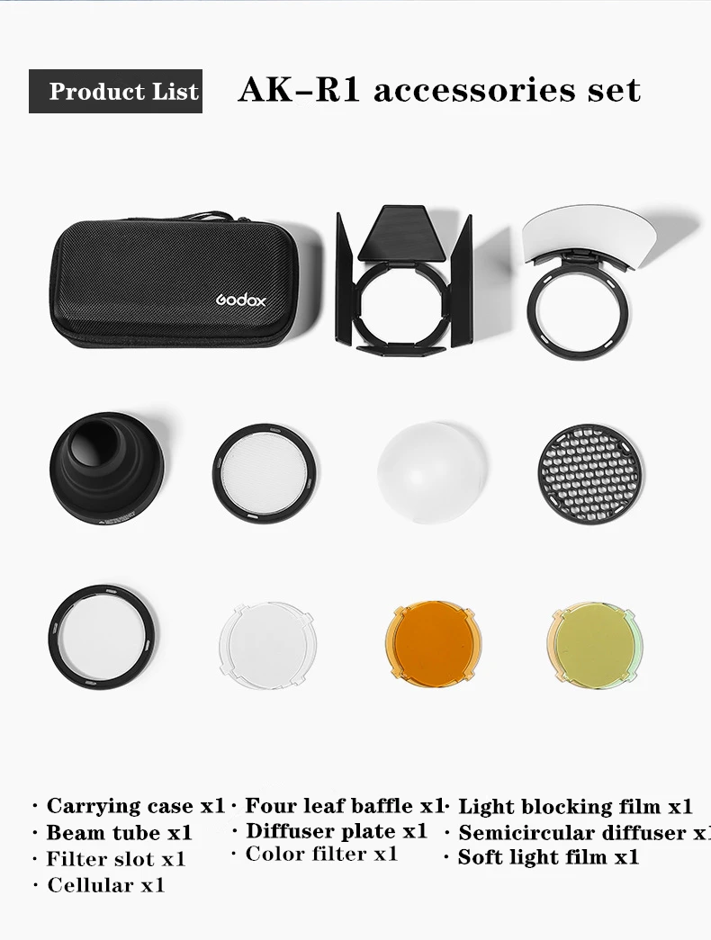 godox magnetic round head flash ak r1 accessory set kit godox ak r1 kit mini photography replacement parts for godox h200r v1 free global shipping
