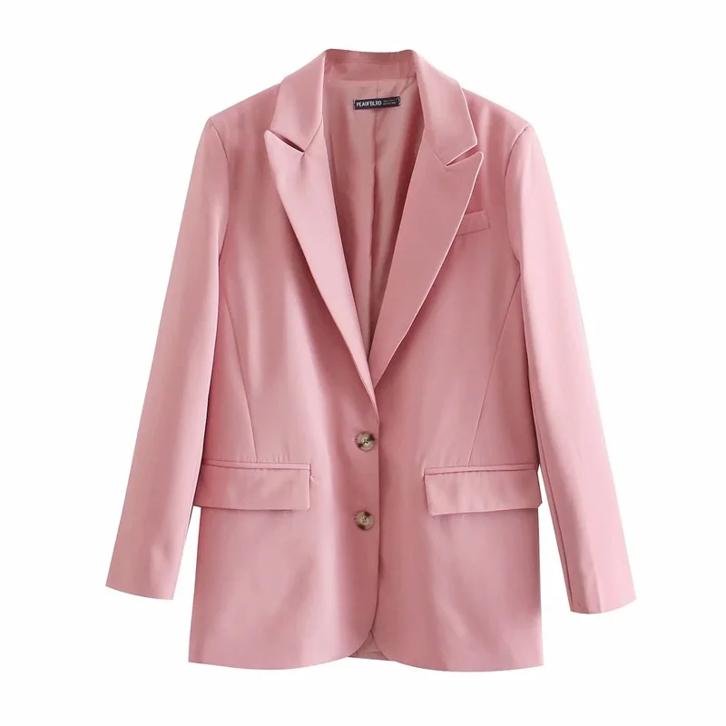 

Женский однотонный однобортный костюм Baldauren, свободный костюм в стиле ретро с длинными рукавами и накладными карманами, уличная одежда, 2022