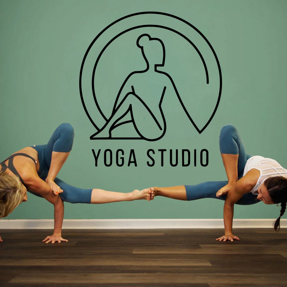 Большая студия для йоги семейные настенные наклейки росписи искусство домашний