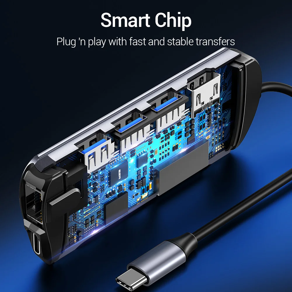 ESR 8-в-1 Тип USB-C 3 1 док-станция USB 0 Выход сплиттер адаптер быстрой Скорость передачи