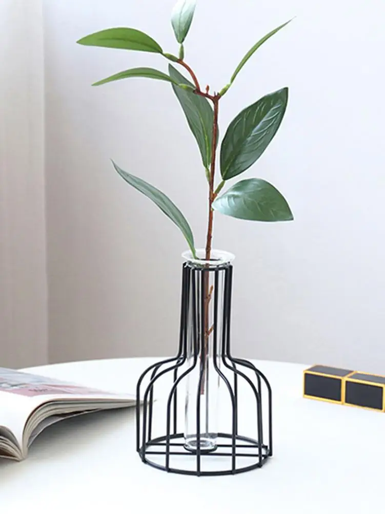 Металлическая ваза для цветов стеклянная плантатор гостиной столовой украшение