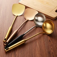 304 stainless steel spatula ladle spoon sets thicken metal big soup ladle reusable spatula turner utensils cooking kitchen tools
