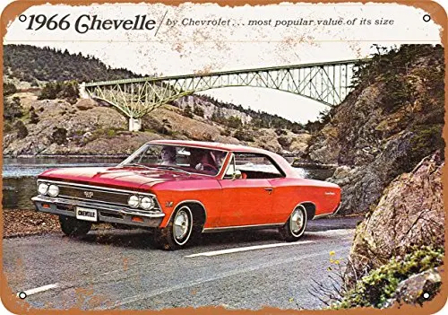 

Металлический знак 1966 Chevy Chevelle-винтажный Настенный декор для кафе, пива, бара, декоративные поделки